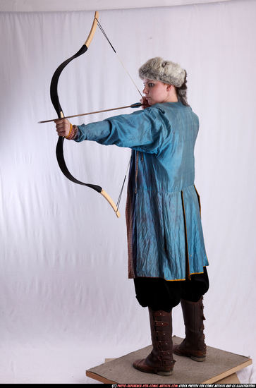 Woman Adult Average White Fighting with bow Standing poses Army