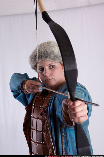 Woman Adult Average White Fighting with bow Standing poses Army