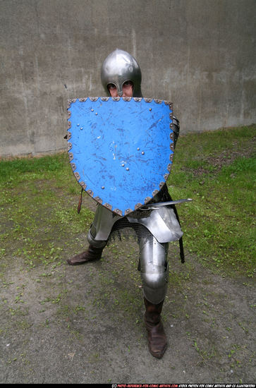 Man Adult Average White Fighting with sword Fight Army