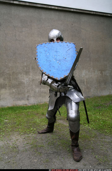 Man Adult Average White Fighting with sword Fight Army