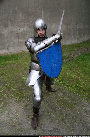 Man Adult Average White Fighting with sword Fight Army