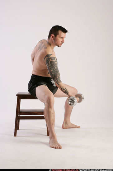 Man Adult Athletic White Fitness poses Sitting poses Sportswear