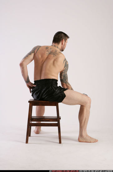 Man Adult Athletic White Fitness poses Sitting poses Sportswear