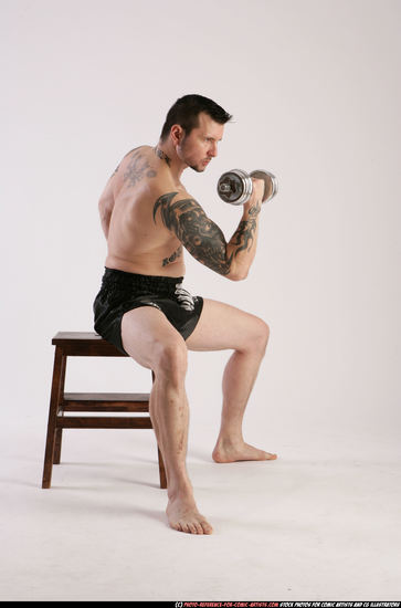 Man Adult Athletic White Fitness poses Sitting poses Sportswear