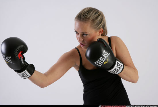 Woman Adult Athletic White Fist fight Detailed photos Sportswear