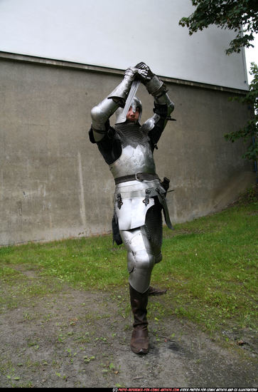 Man Adult Average White Fighting with sword Standing poses Army