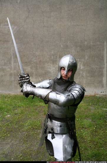 Man Adult Average White Fighting with sword Standing poses Army