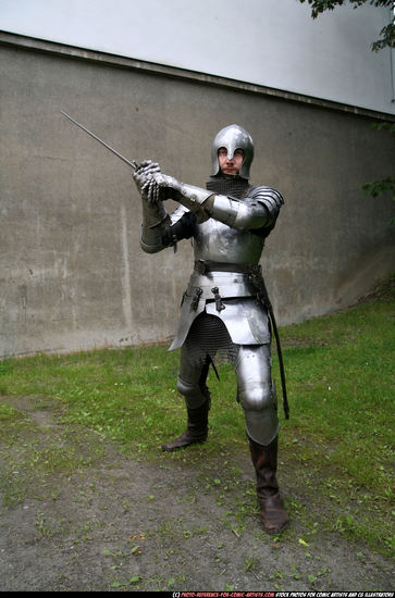 Man Adult Average White Fighting with sword Standing poses Army