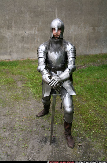 Man Adult Average White Fighting with sword Standing poses Army