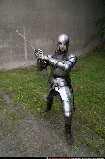 Man Adult Average White Fighting with sword Standing poses Army