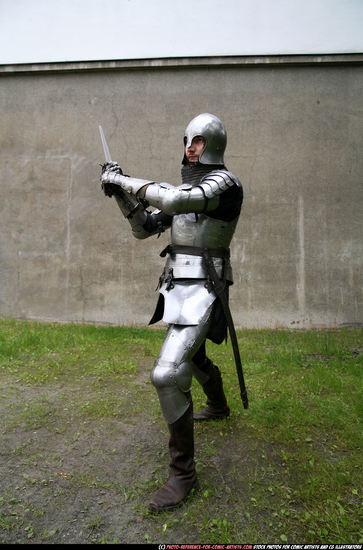 Man Adult Average White Fighting with sword Standing poses Army