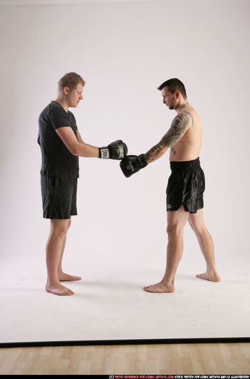 Adult Athletic White Fist fight Standing poses Sportswear Men