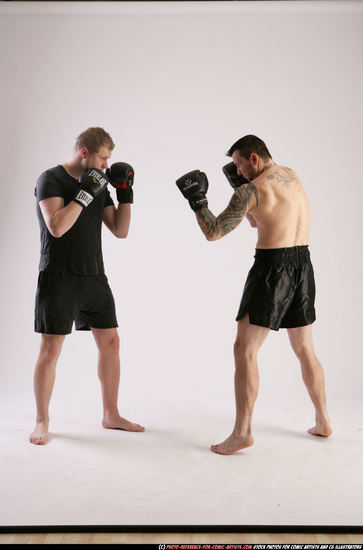 Adult Athletic White Fist fight Standing poses Sportswear Men