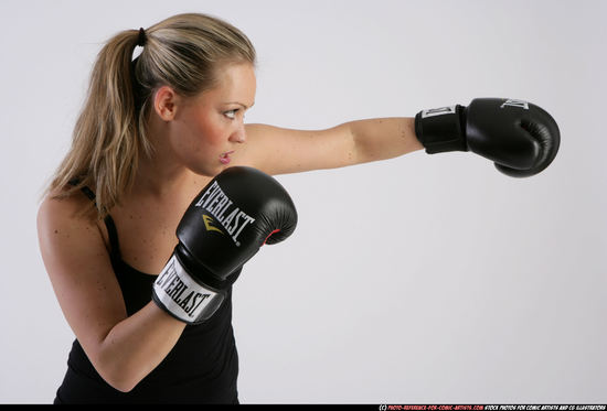 Woman Adult Athletic White Fist fight Detailed photos Sportswear