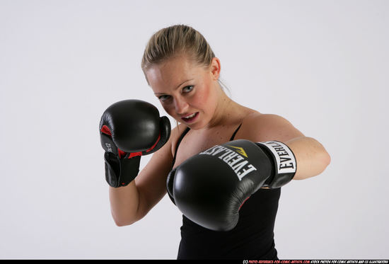 Woman Adult Athletic White Fist fight Detailed photos Sportswear