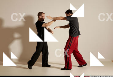 Adult Athletic White Fist fight Moving poses Sportswear Men