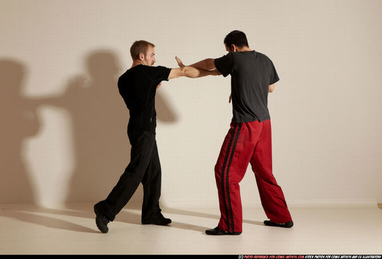 Adult Athletic White Fist fight Moving poses Sportswear Men