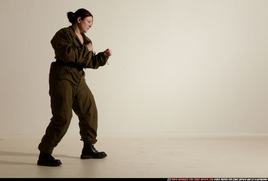 Woman Adult Average White Martial art Moving poses Army