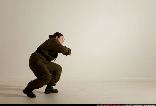 Woman Adult Average White Martial art Moving poses Army