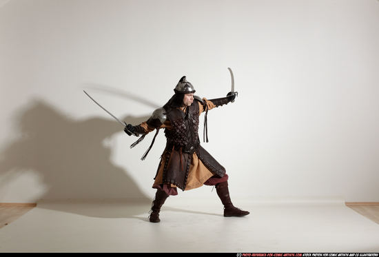 Man Adult Average White Fighting with sword Moving poses Army