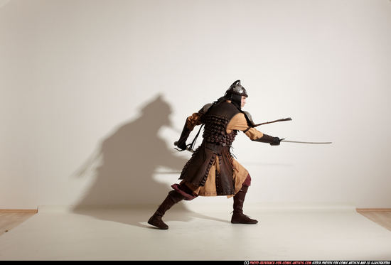 Man Adult Average White Fighting with sword Moving poses Army