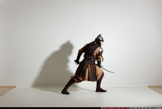 Man Adult Average White Fighting with sword Moving poses Army