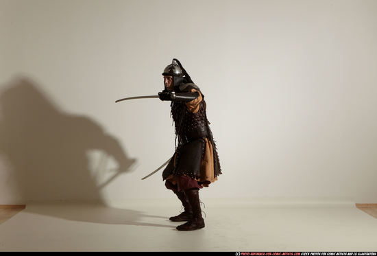 Man Adult Average White Fighting with sword Moving poses Army