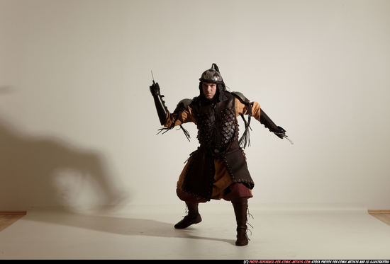 Man Adult Average White Fighting with sword Moving poses Army