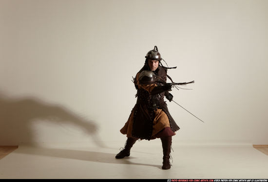 Man Adult Average White Fighting with sword Moving poses Army