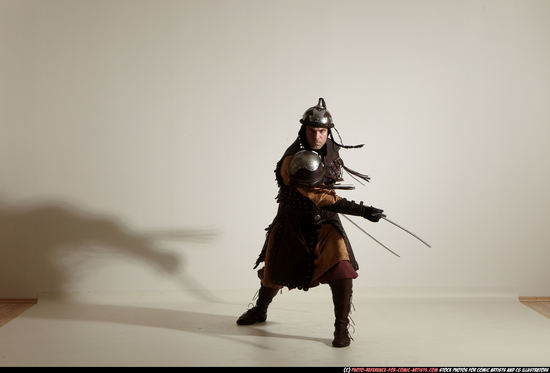 Man Adult Average White Fighting with sword Moving poses Army