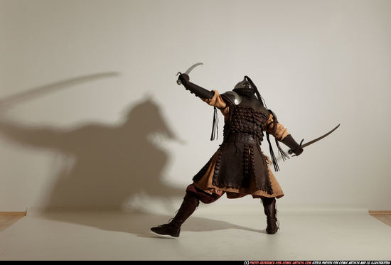 Man Adult Average White Fighting with sword Moving poses Army