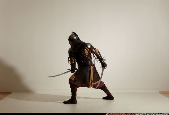 Man Adult Average White Fighting with sword Moving poses Army