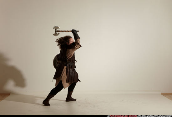 Man Adult Average White Fighting with sword Moving poses Army