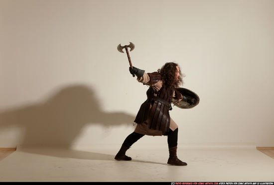 Man Adult Average White Fighting with sword Moving poses Army