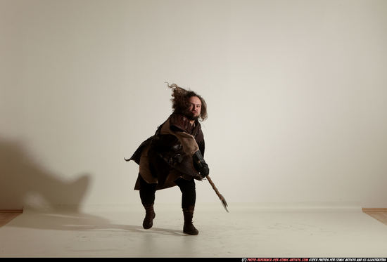 Man Adult Average White Fighting with sword Moving poses Army