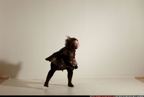 Man Adult Average White Fighting with sword Moving poses Army