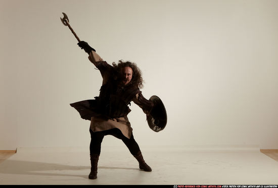 Man Adult Average White Fighting with sword Moving poses Army