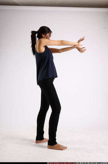 Woman Young Athletic Magic Standing poses Casual Asian