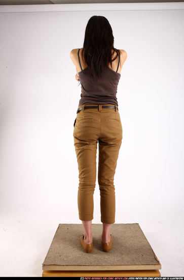 Woman Young Athletic Fighting with gun Standing poses Casual Asian