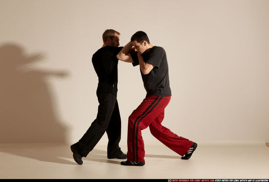 Adult Athletic White Martial art Moving poses Sportswear Men