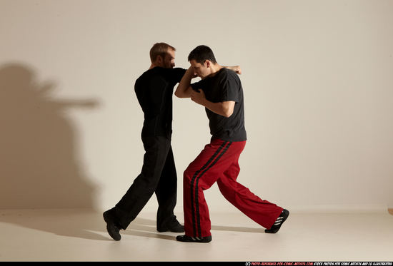 Adult Athletic White Martial art Moving poses Sportswear Men