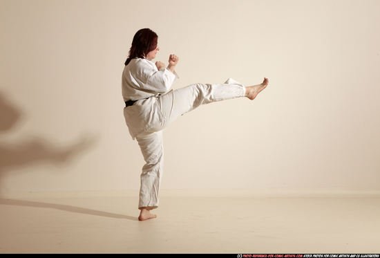 Woman Adult Average White Martial art Moving poses Sportswear