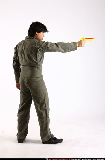 Man Adult Average Fighting with gun Standing poses Army Asian