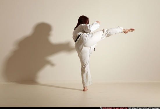 Woman Adult Average White Martial art Moving poses Sportswear