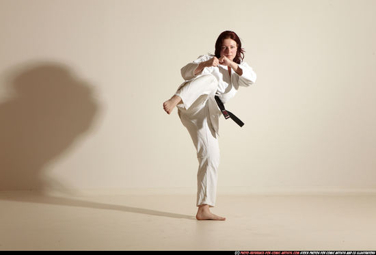 Woman Adult Average White Martial art Moving poses Sportswear