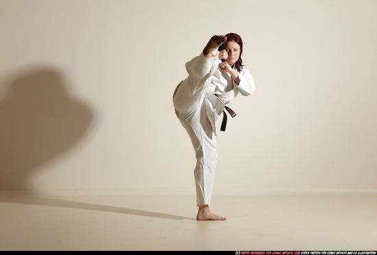 Woman Adult Average White Martial art Moving poses Sportswear