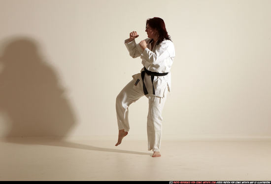 Woman Adult Average White Martial art Moving poses Sportswear