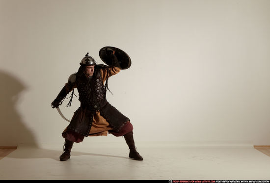 Man Adult Average White Fighting with sword Moving poses Army