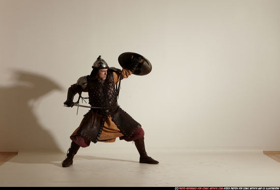 Man Adult Average White Fighting with sword Moving poses Army