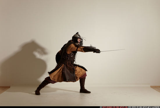 Man Adult Average White Fighting with sword Moving poses Army